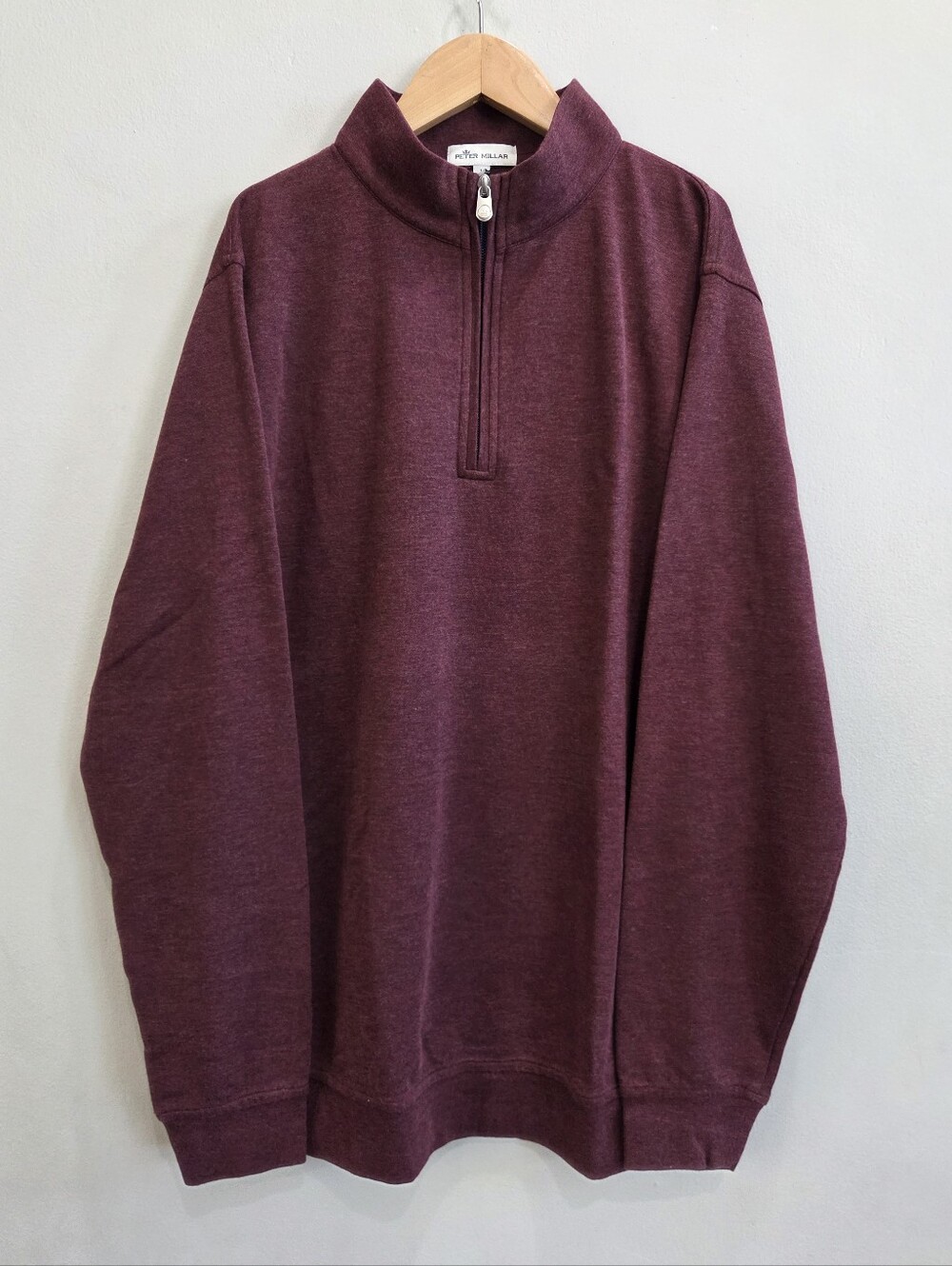 Peter Millar Crown Comfort Interlock 1/4 Zip Burgundy Sweatshirt Men's Large